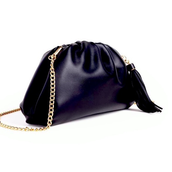 Rachel Zoe Handbags - Understated Leather Crescent Clutch in Onyx